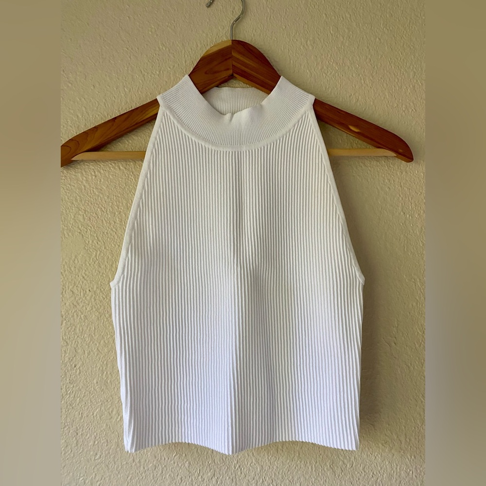 Aritzia Babaton Sculpt Knit Mockneck Halter Top